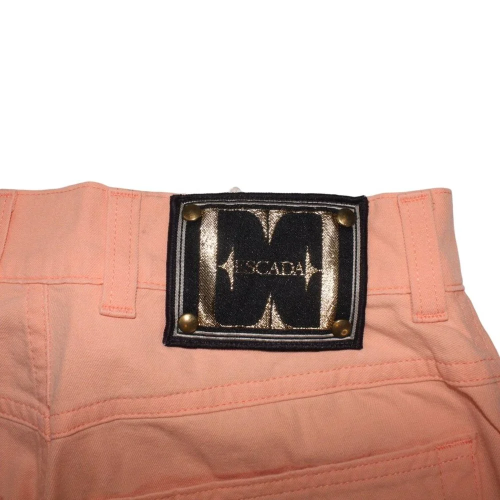 Escada Womens Pants 36 Peach Pink Straight Fit Crop Ankle Stretch Denim Jeans - Picture 4 of 10